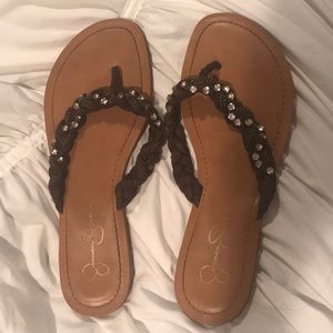 Jessica Simpson Brown Flip Flops